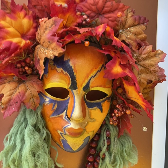 Vintage original art Mask in frame